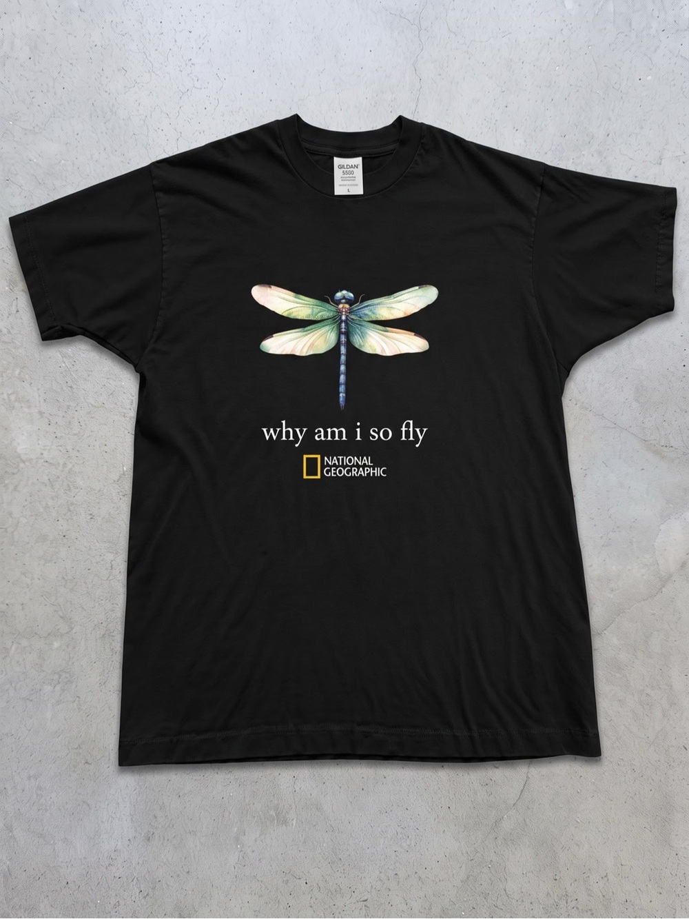 Gildan Black Short-Sleeve Tee with
Dragonfly Graphic